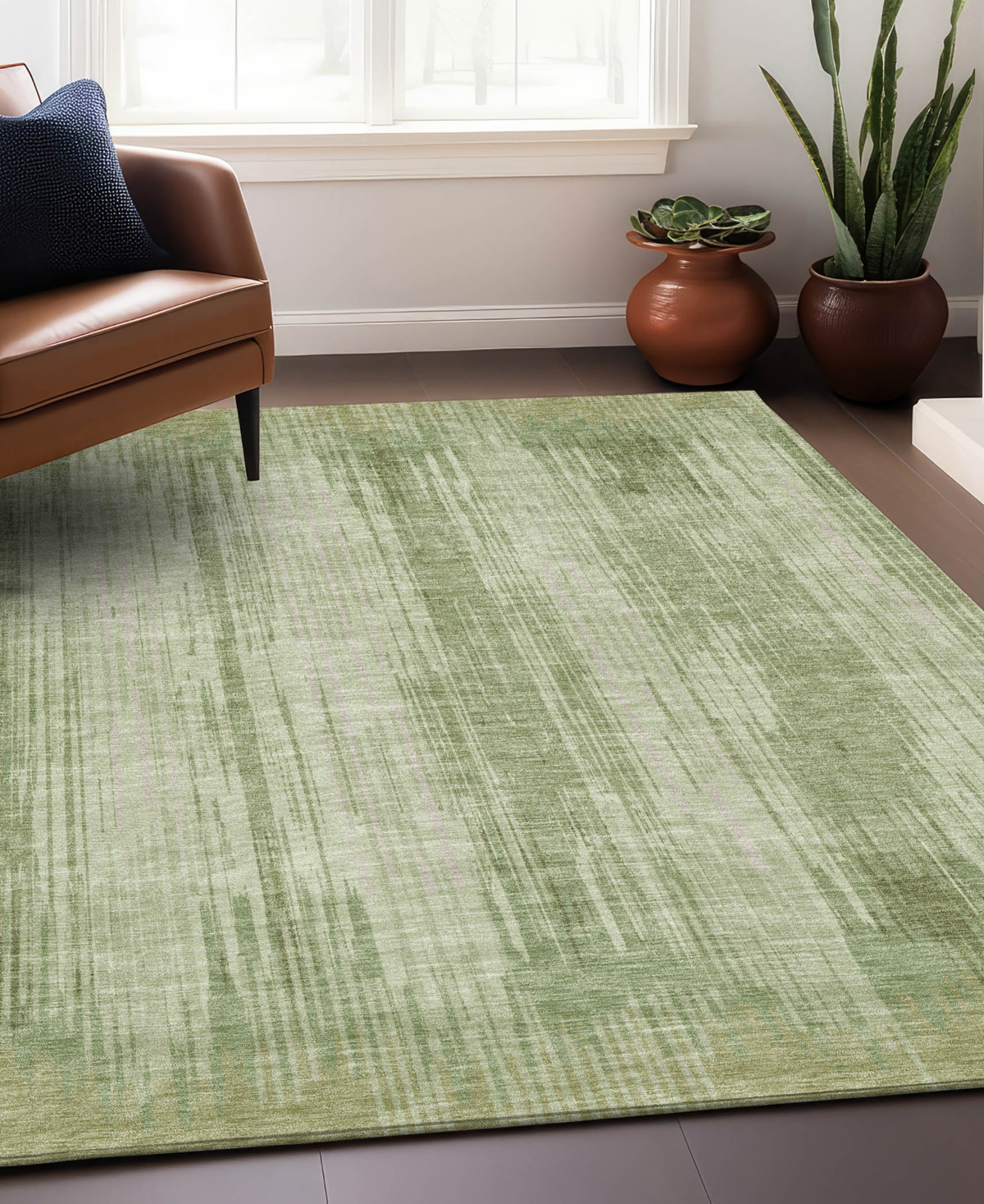 Addison Chantille Acn893 5'x7'6" Area Rug In Sage