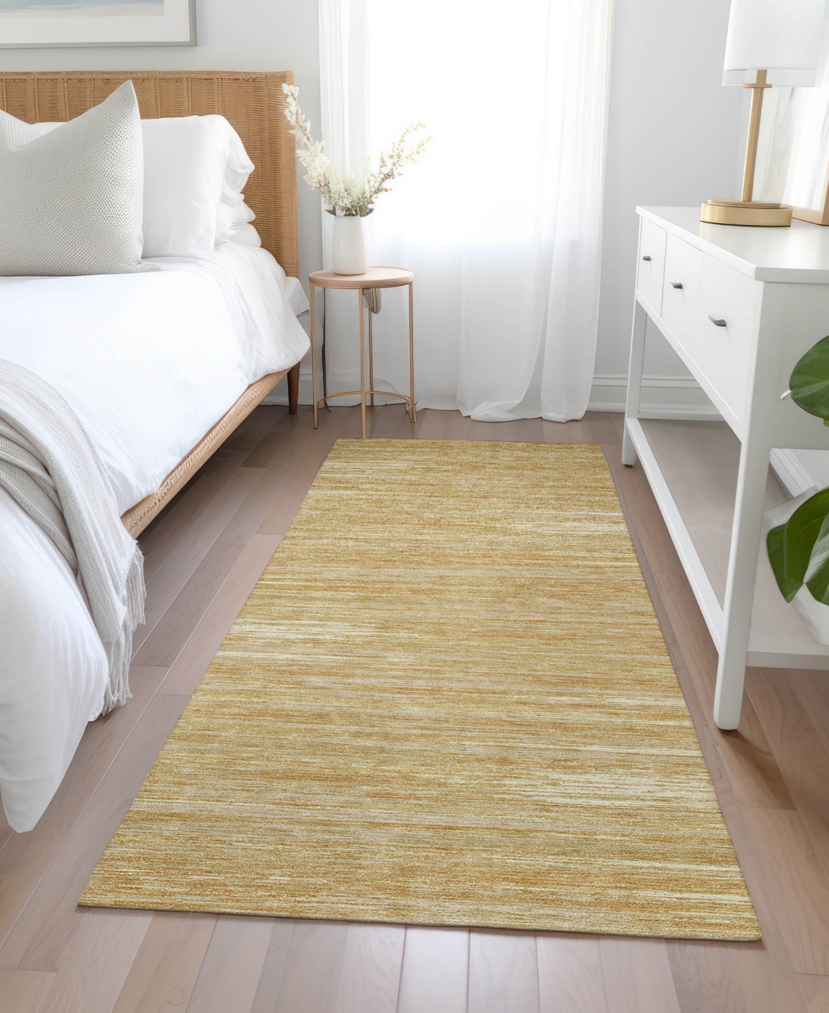 Addison Chantille Acn896 2'3"x7'6" Runner Area Rug In Gold