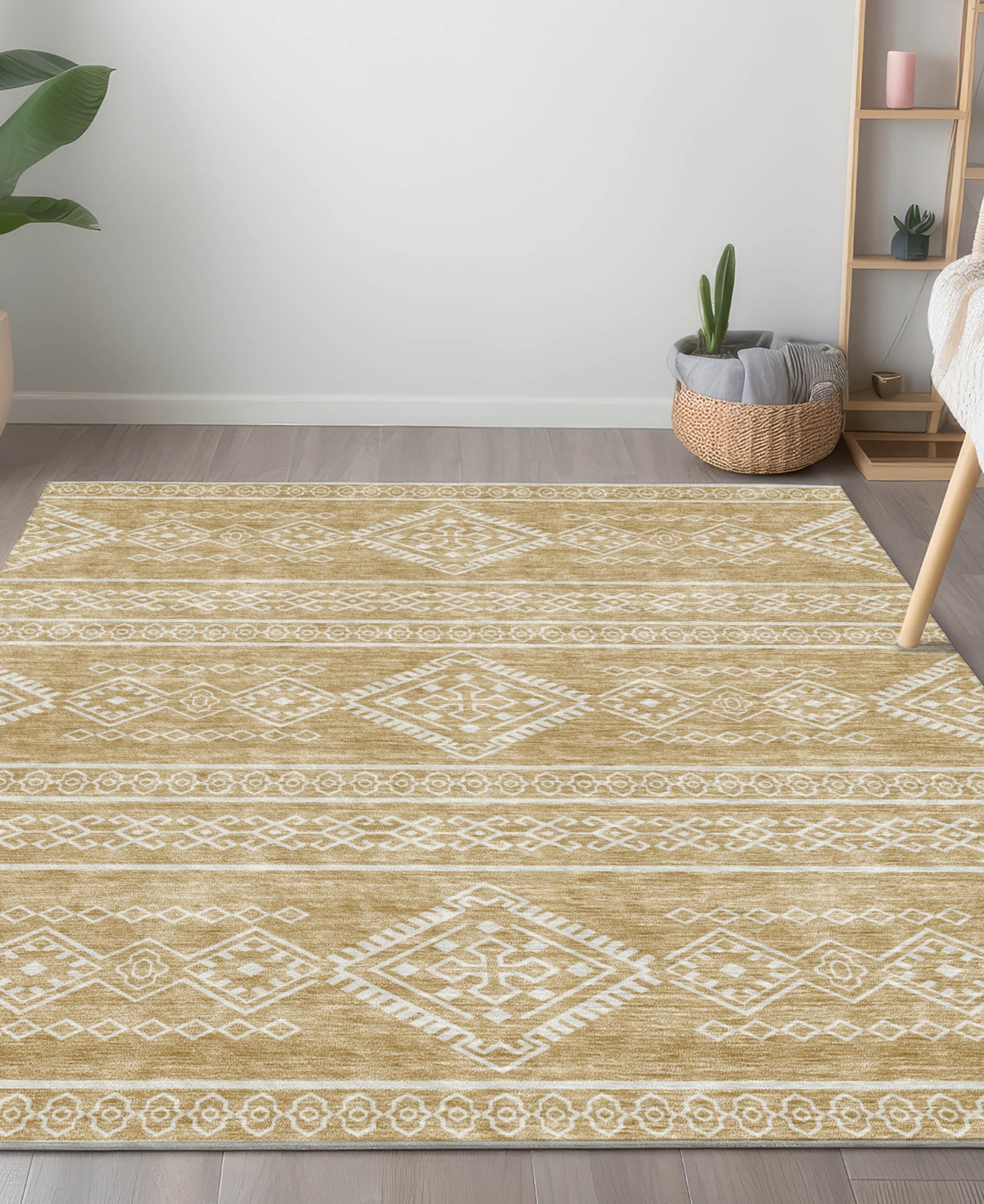 Addison Chantille Acn901 5'x7'6" Area Rug In Gold