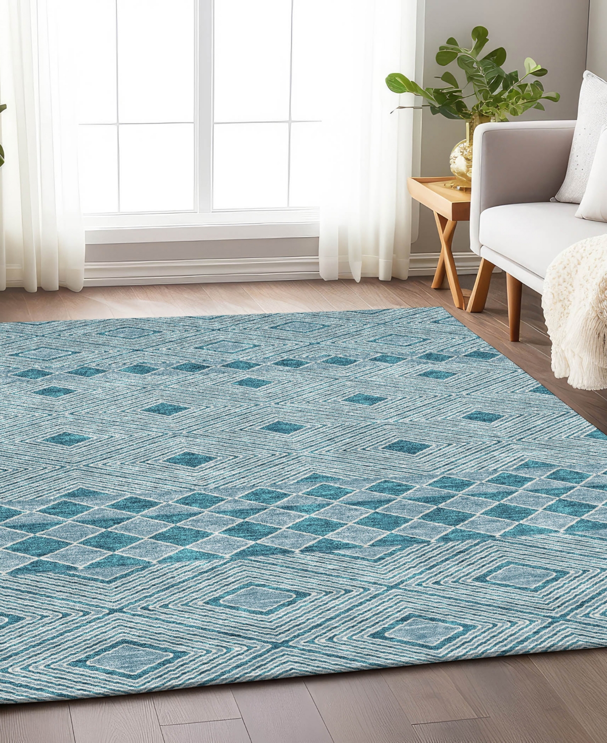 Addison Chantille Acn898 5'x7'6" Area Rug In Teal