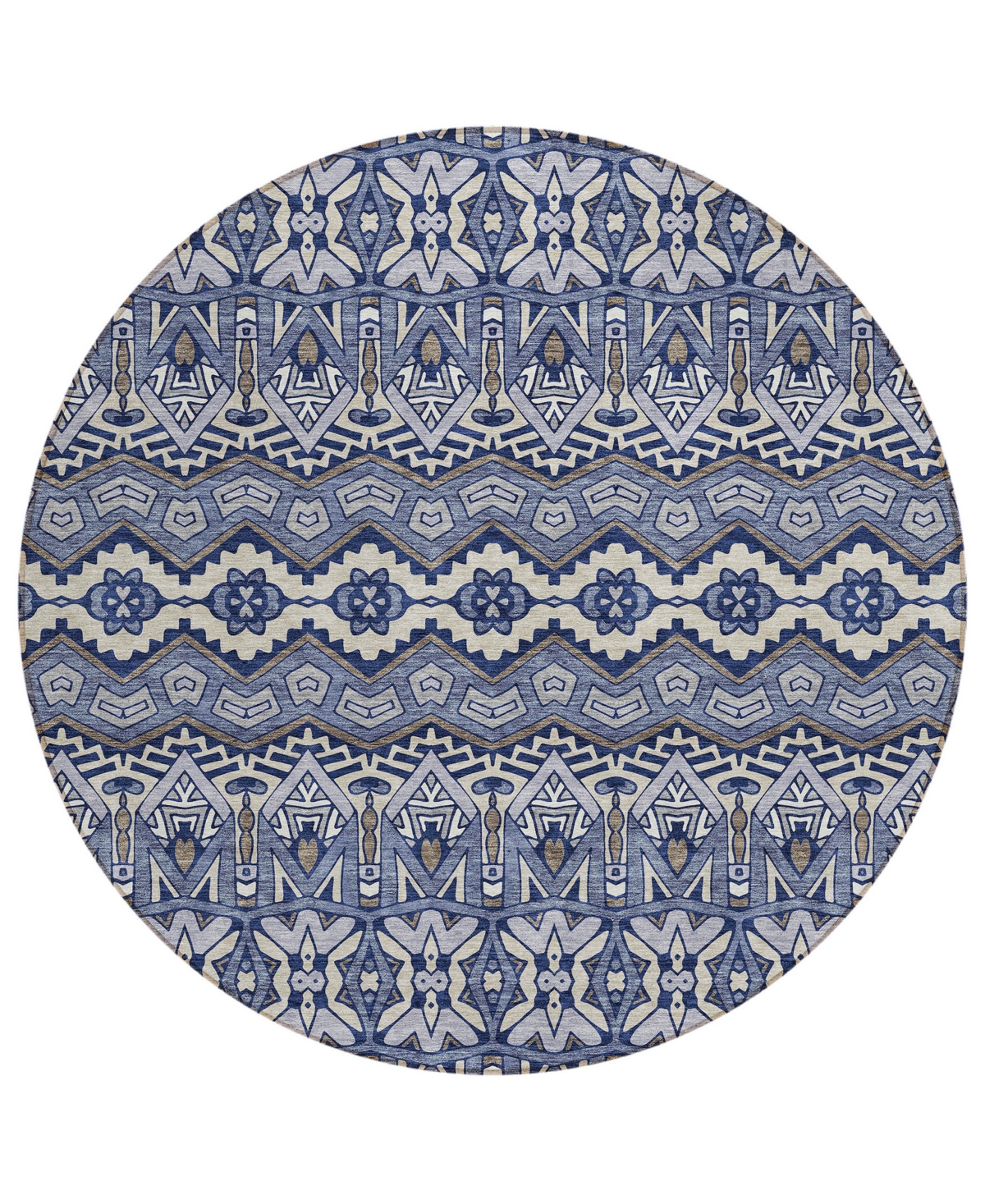 Addison Chantille Acn909 8'x8' Round Area Rug In Denim
