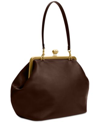 Kisslock Medium Leather Frame Bag 