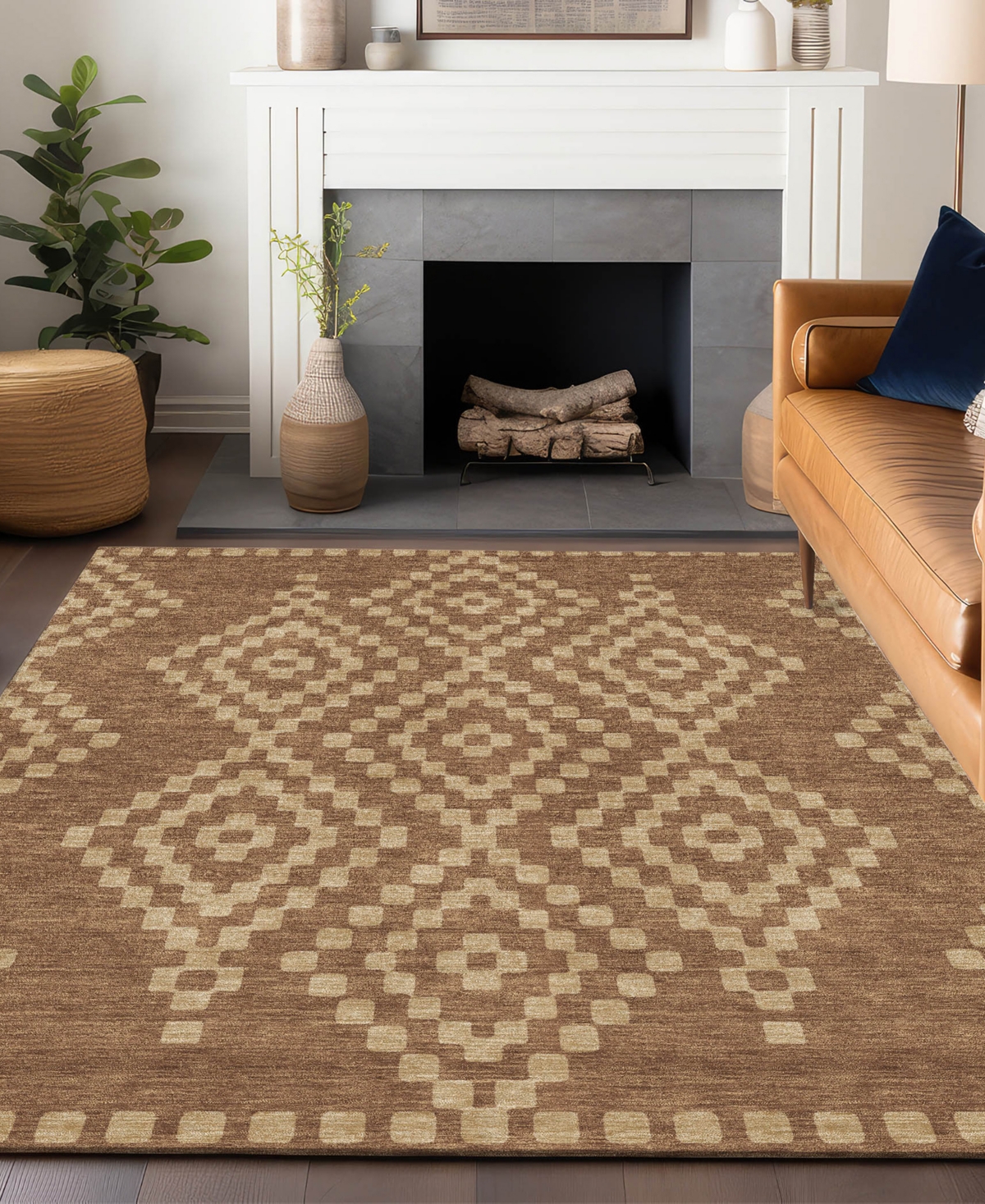 Addison Chantille Acn891 5'x7'6 Area Rug In Paprika