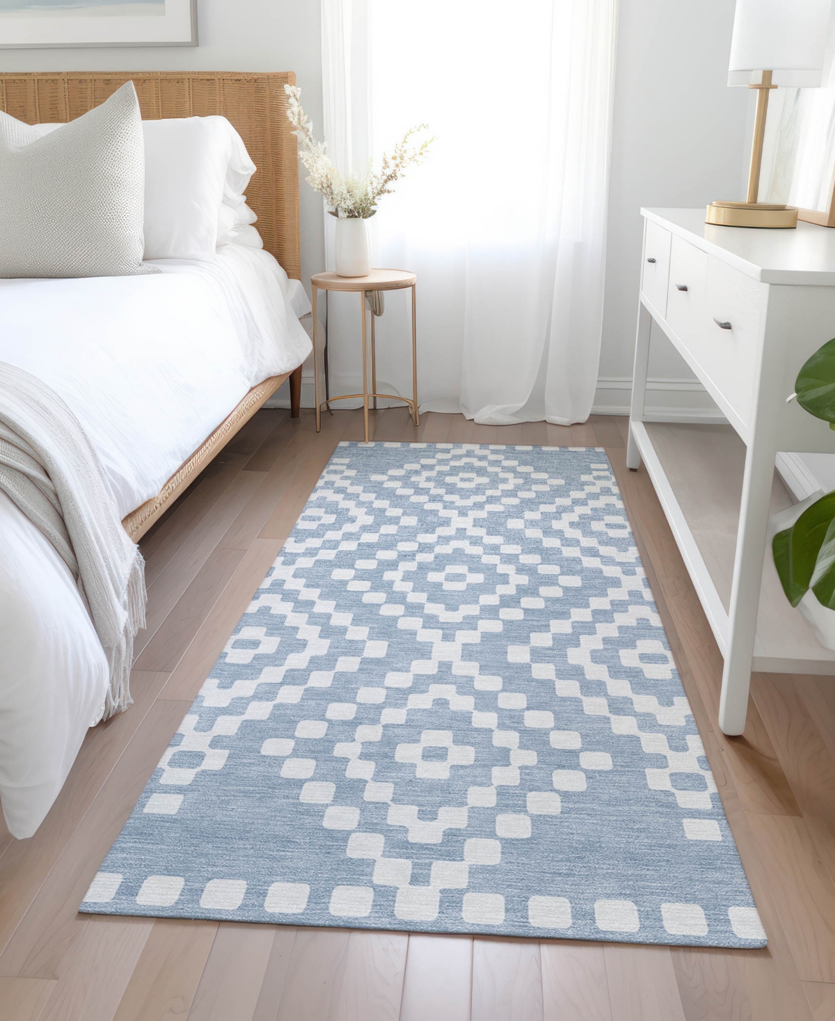 Addison Chantille Acn891 2'3"x7'6" Runner Area Rug In Denim