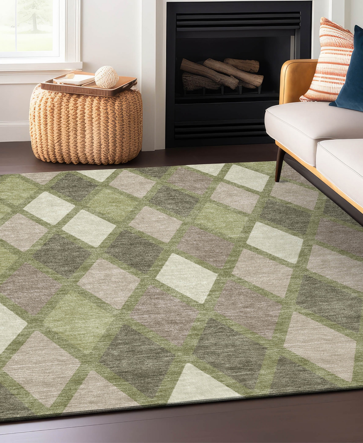Addison Chantille Acn887 5'x7'6 Area Rug In Sage
