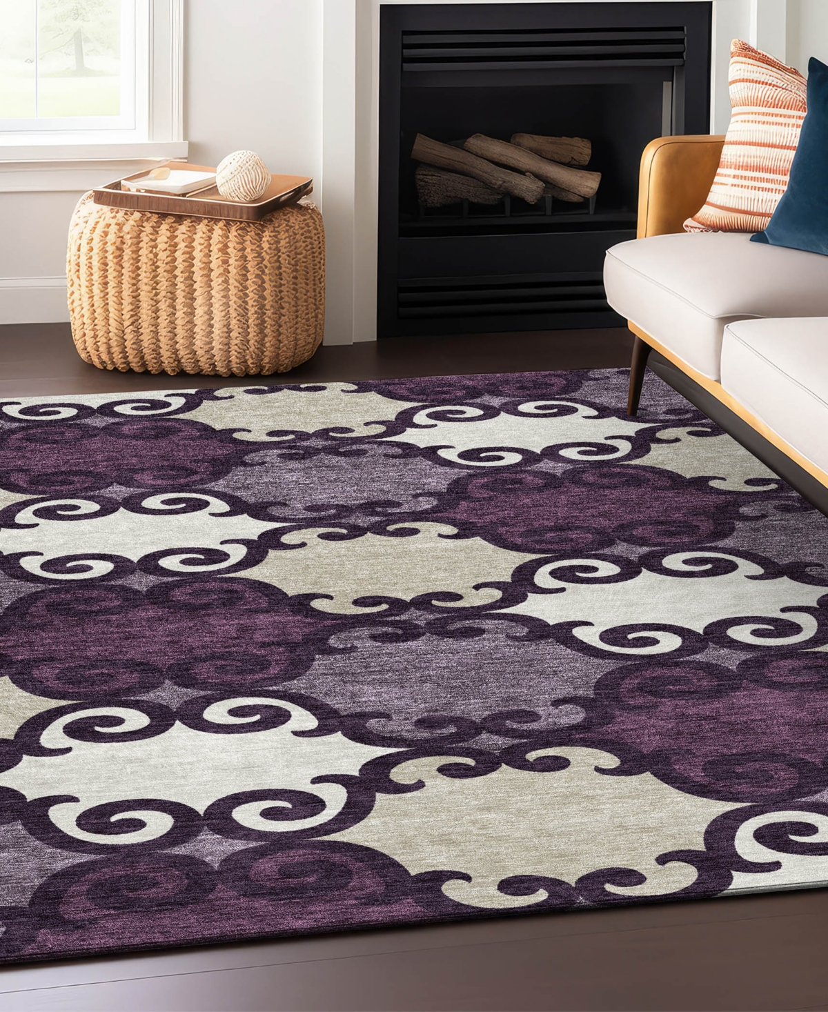Addison Chantille Acn883 5'x7'6 Area Rug In Eggplant