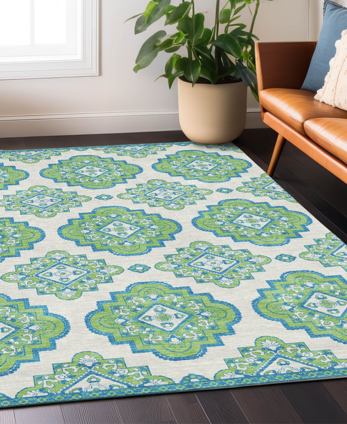Addison Chantille Acn878 3'x5' Area Rug In Lime