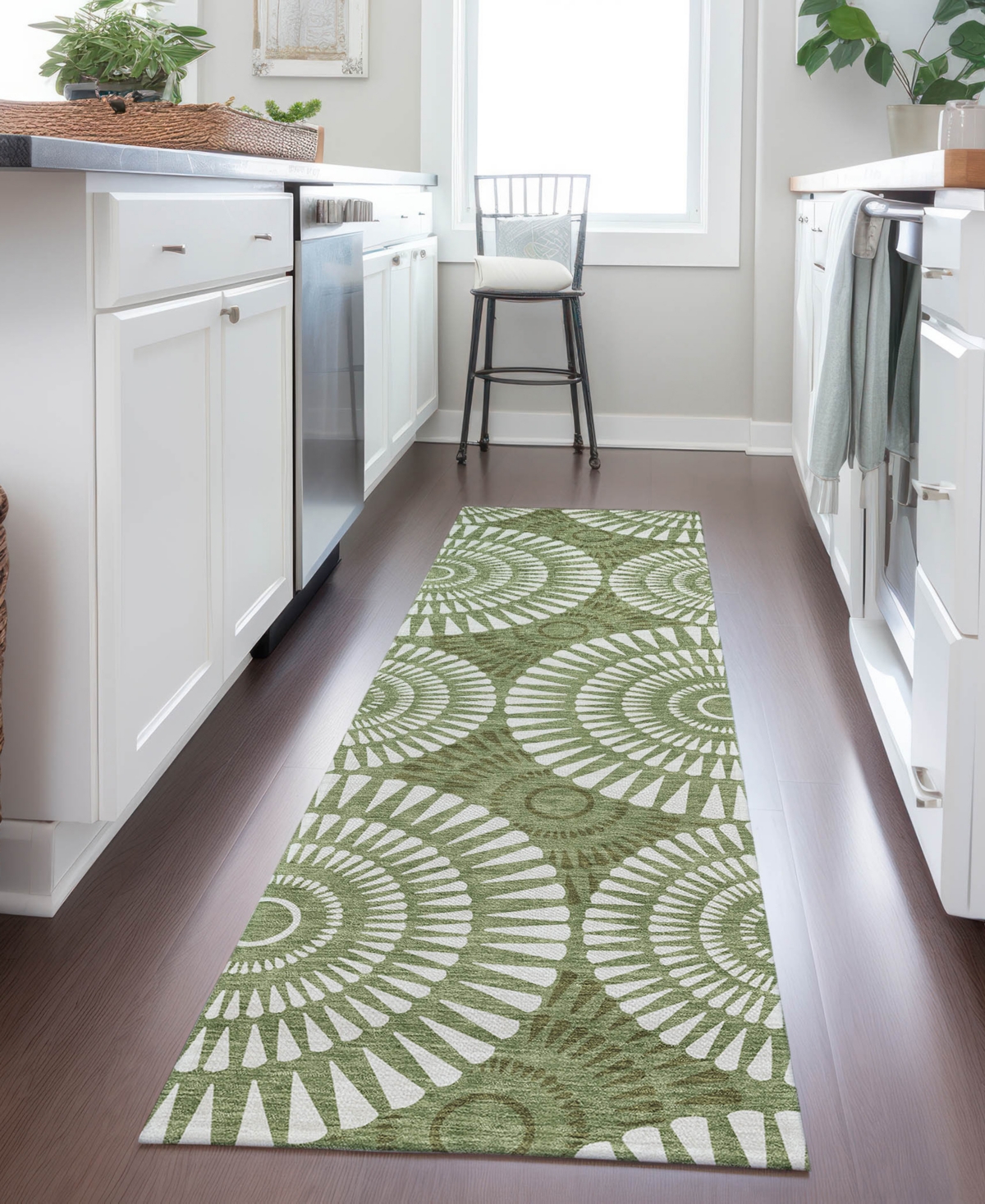 Addison Chantille Acn877 2'3"x7'6" Runner Area Rug In Green