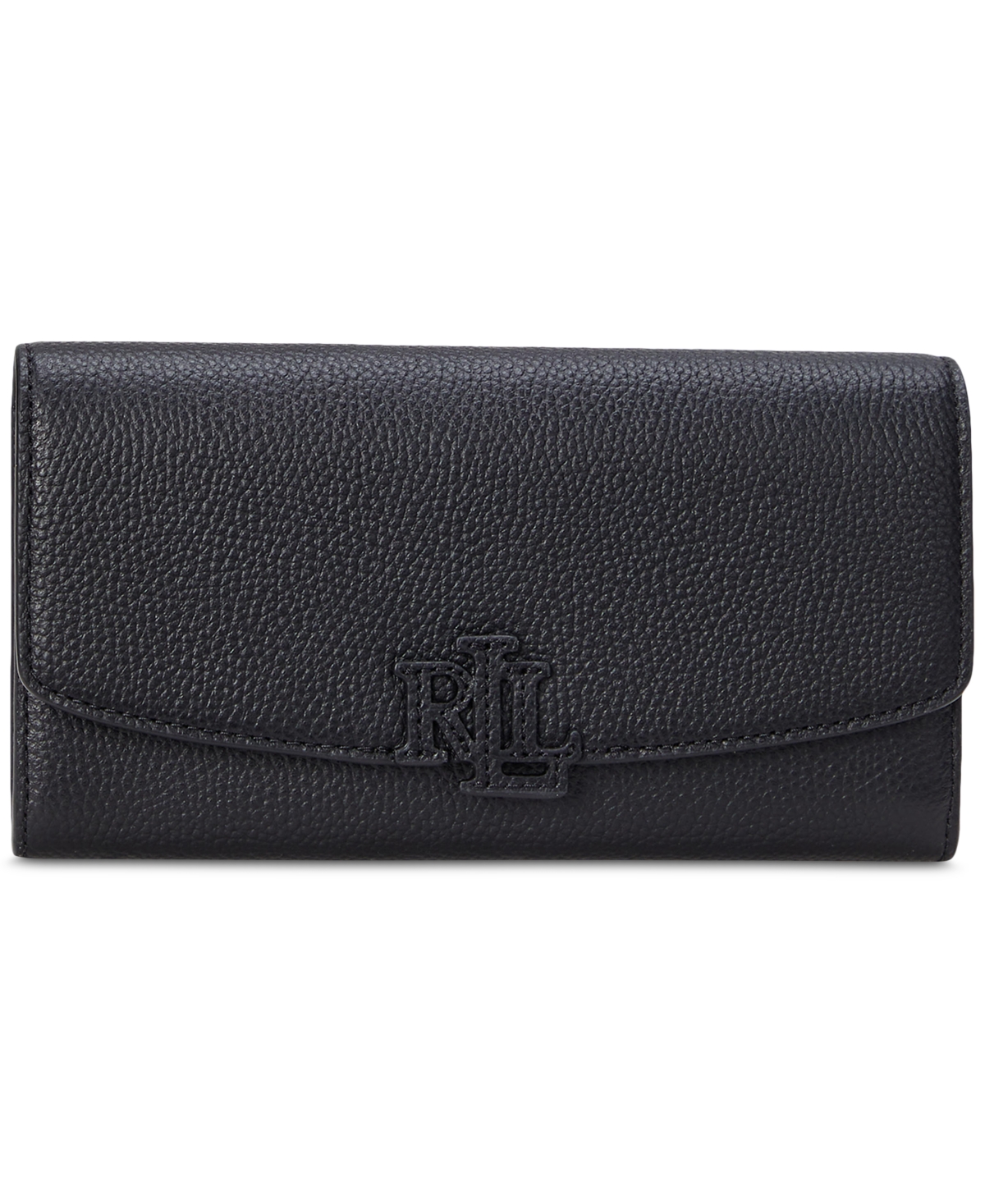 Pebbled Leather Cameryn Flap Wallet - Sand Dune