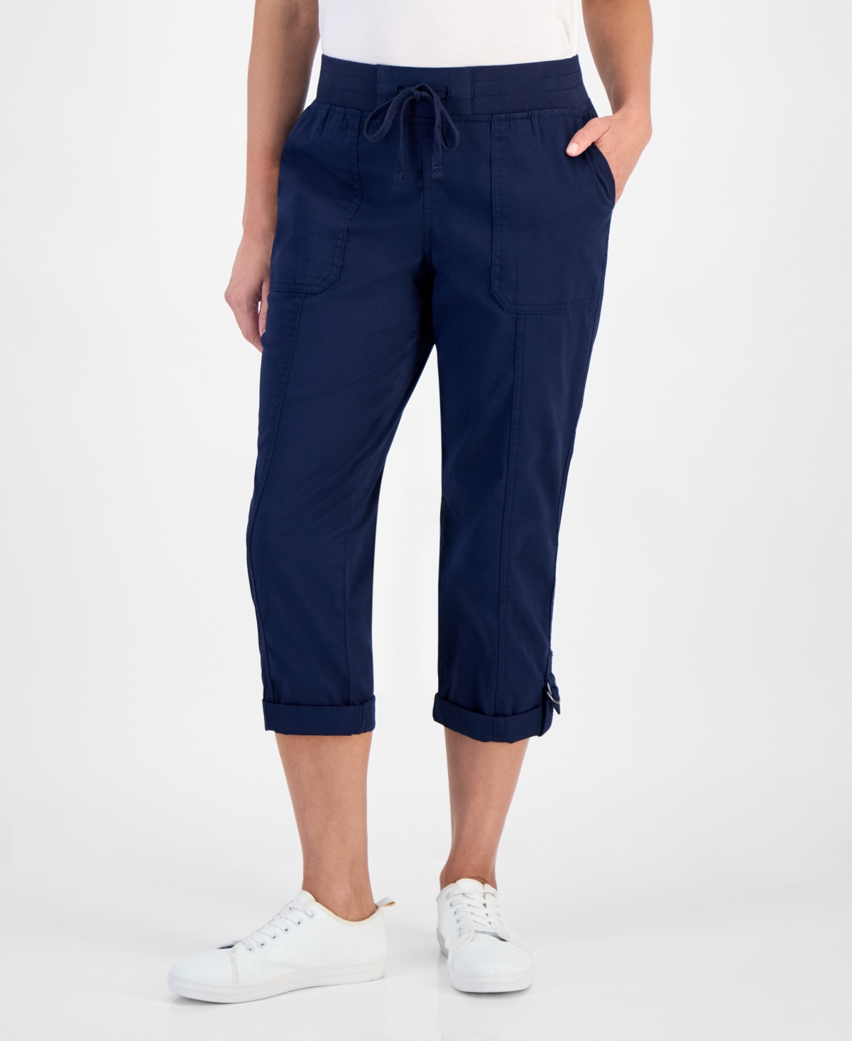 STYLE & CO PETITE D-RING CAPRI PANTS, EXCLUSIVELY AT MACY'S 