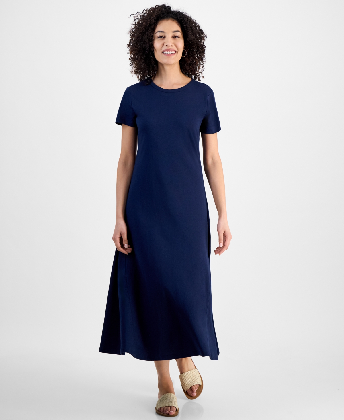 STYLE & CO PETITE T-SHIRT MAXI DRESS, EXCLUSIVELY AT MACY'S 
