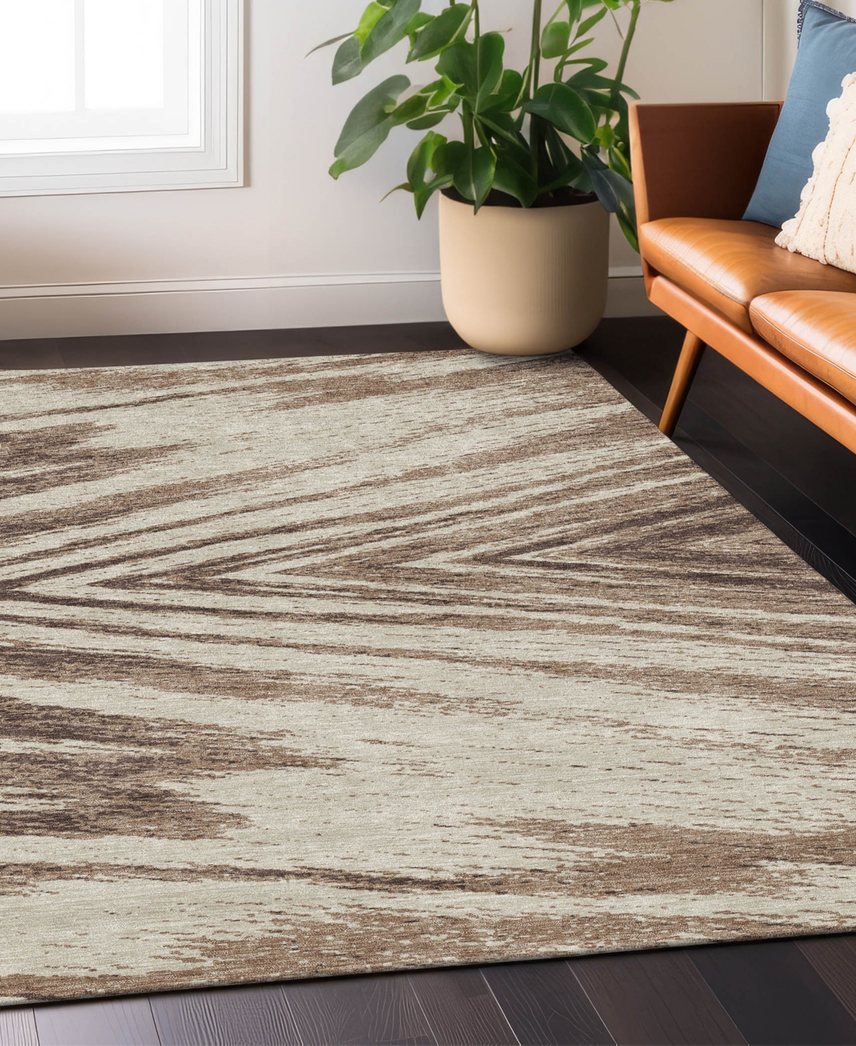Addison Chantille Acn876 5'x7'6 Area Rug In Brown