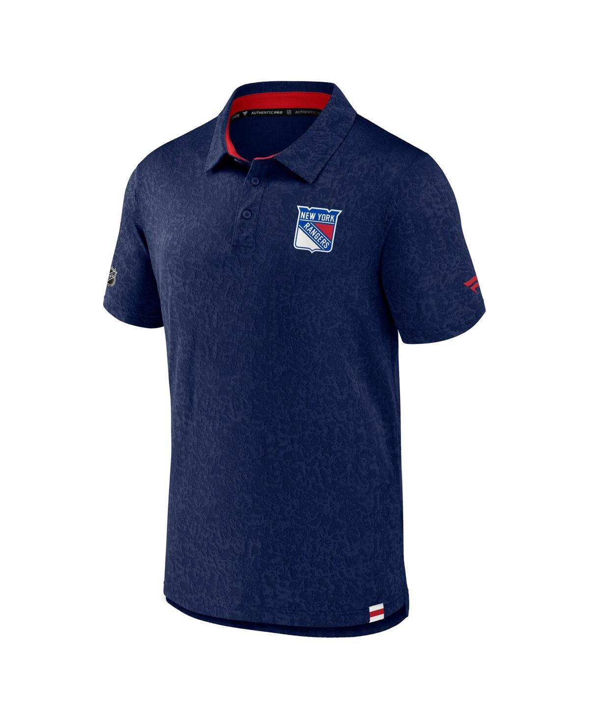 Fanatics Men's Navy New York Rangers Authentic Pro Jacquard Polo In Navy
