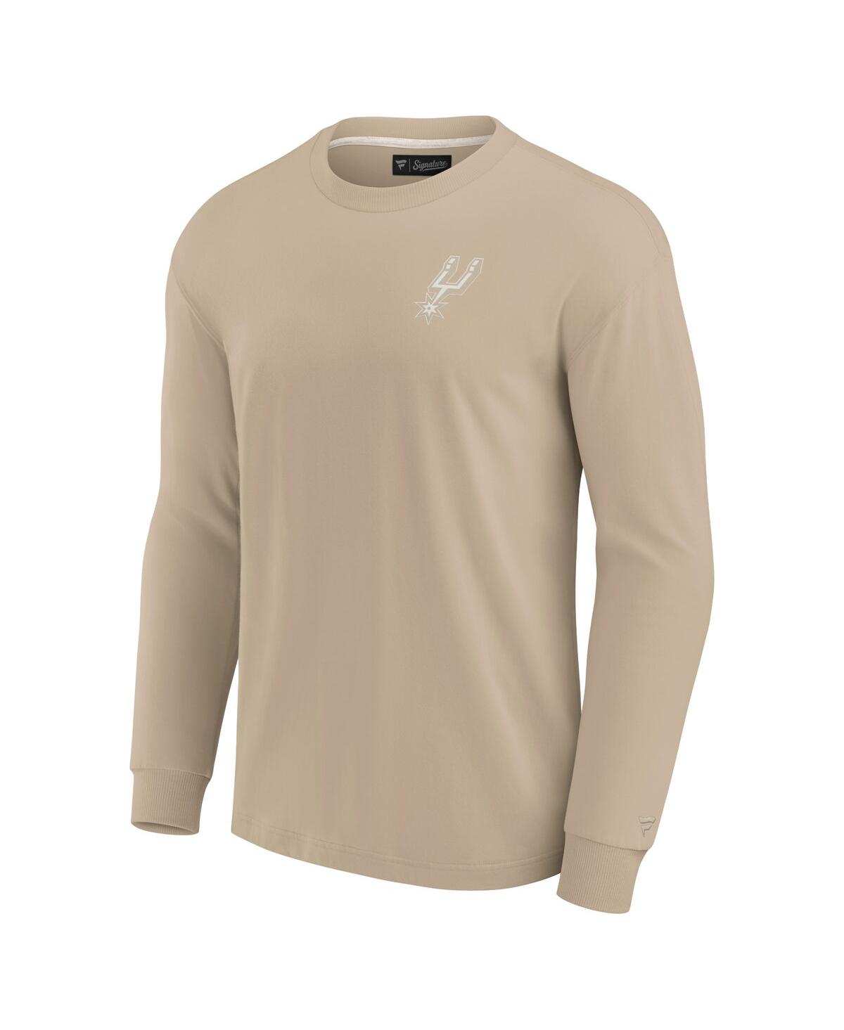 Fanatics Men's And Women's Khaki San Antonio Spurs Elements Super Soft Long Sleeve T-shirt In Khaki