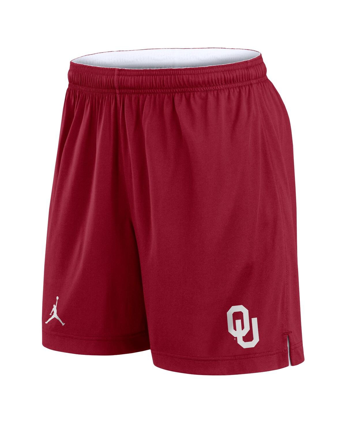 JORDAN MEN'S WHITE/CRIMSON OKLAHOMA SOONERS PRIMETIME REVERSIBLE SHORTS 