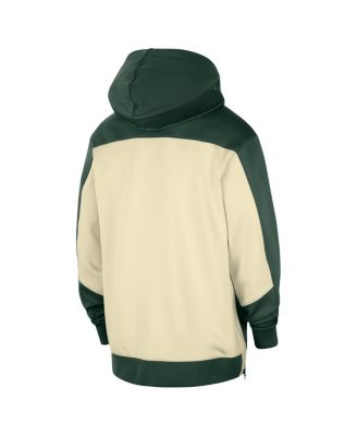 Men's Hunter Green Milwaukee Bucks Authentic On-Court Showtime Performance Full-Zip Hoodie
