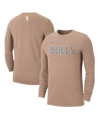 Nike - Men's Tan Chicago Bulls 2024/25 City Edition Essential Logo Long Sleeve T-shirt