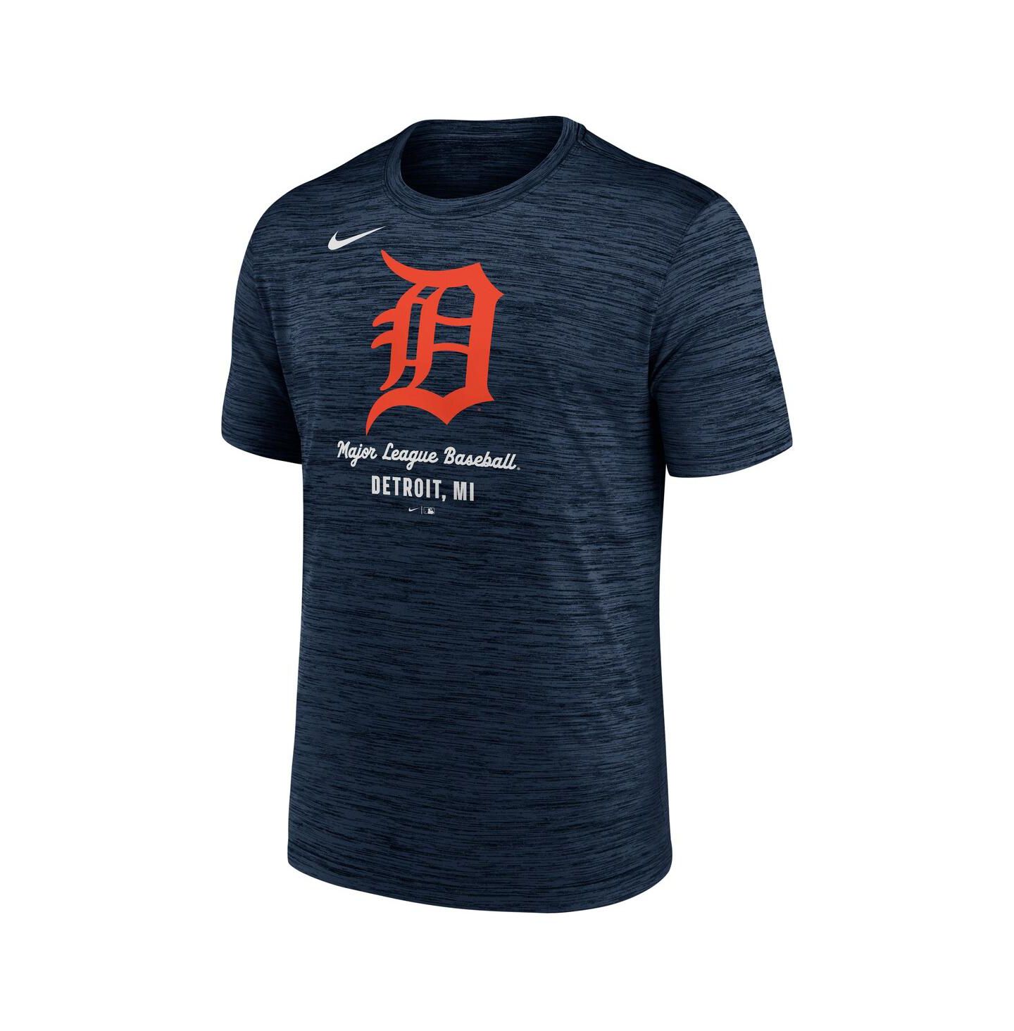 Мужская футболка Nike Navy Detroit Tigers Velocity Performance — фото 2