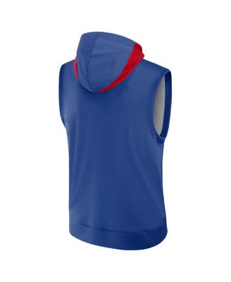 Men's Royal Chicago Cubs Authentic Collection Performance Sleeveless Pullover Hoodie
