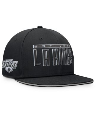 Men's Black Los Angeles Kings Gino Flat Brim Snapback Hat