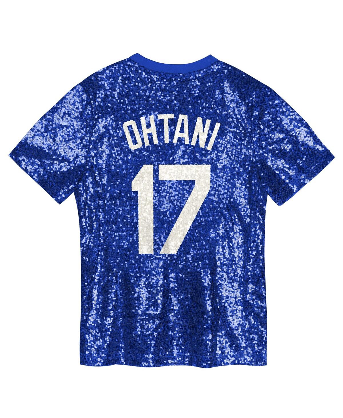 Outerstuff Juniors Shohei Ohtani Royal Los Angeles Dodgers Name Number Sequin V-neck Top In Royal