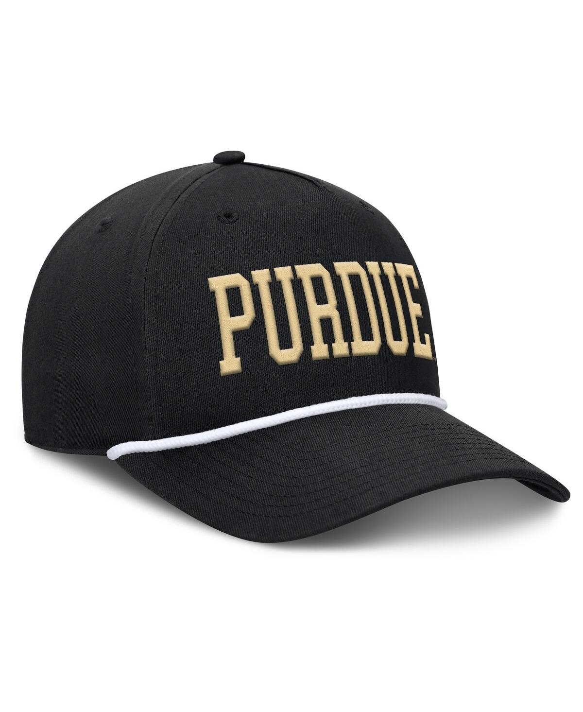 Fanatics Men's Black Purdue Boilermakers Foul Ball Rope Adjustable Hat In Black
