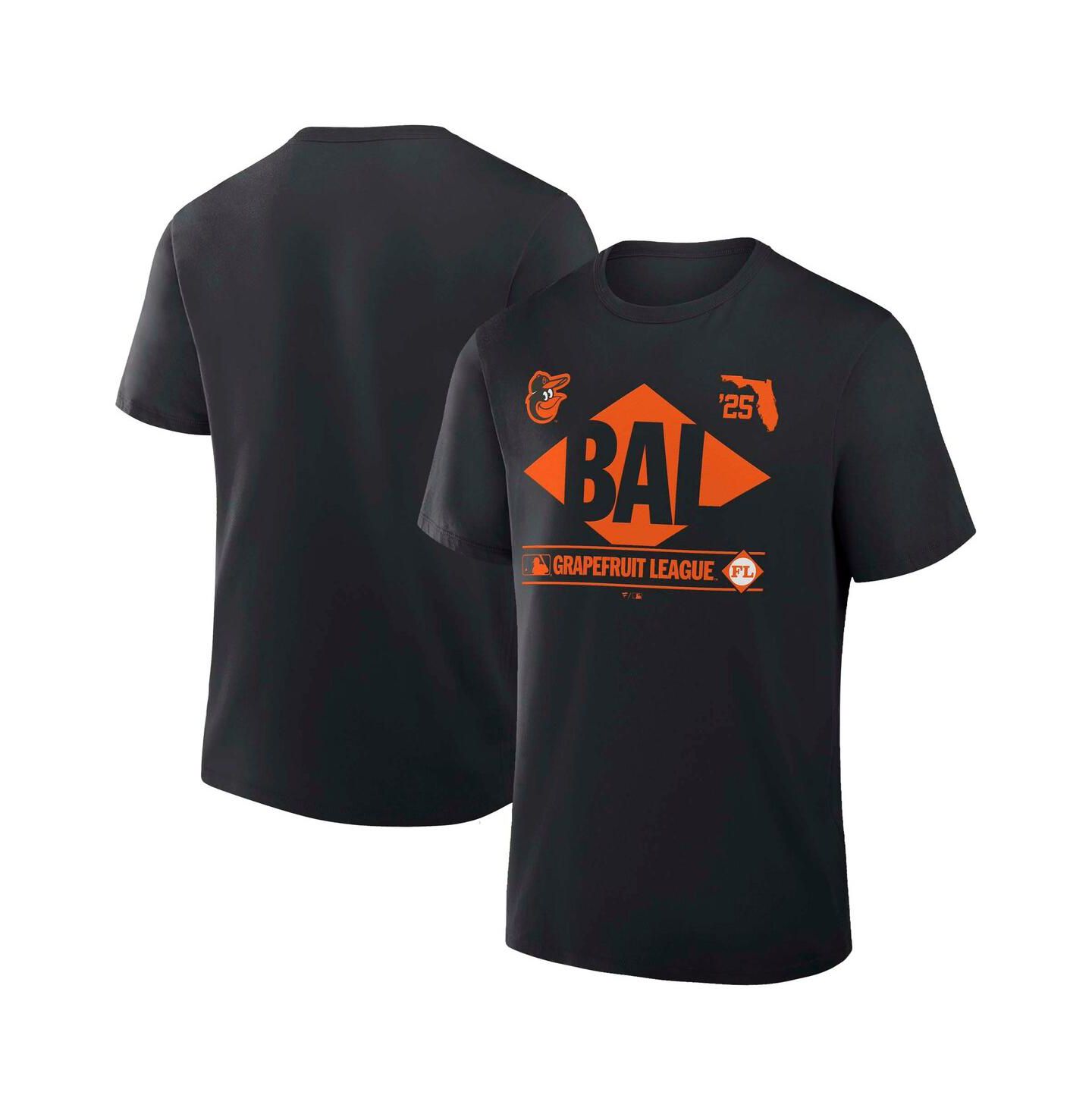 Мужская футболка Fanatics Black Baltimore Orioles 2025 Spring Training Grapefruit League True Icon — фото 1