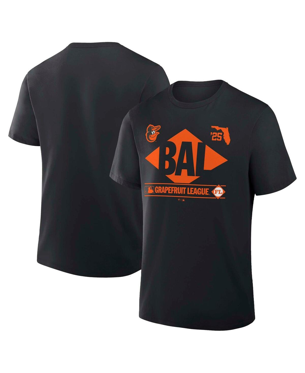 Fanatics Men's Black Baltimore Orioles 2025 Spring Training Grapefruit League True Icon T-shirt In Black