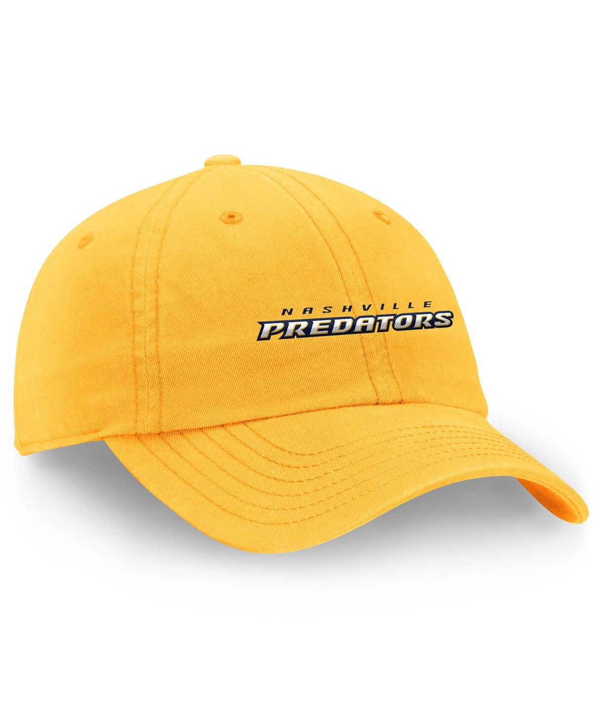 Fanatics Men's Gold Nashville Predators Wordmark Core Fundamental Adjustable Hat In Gold