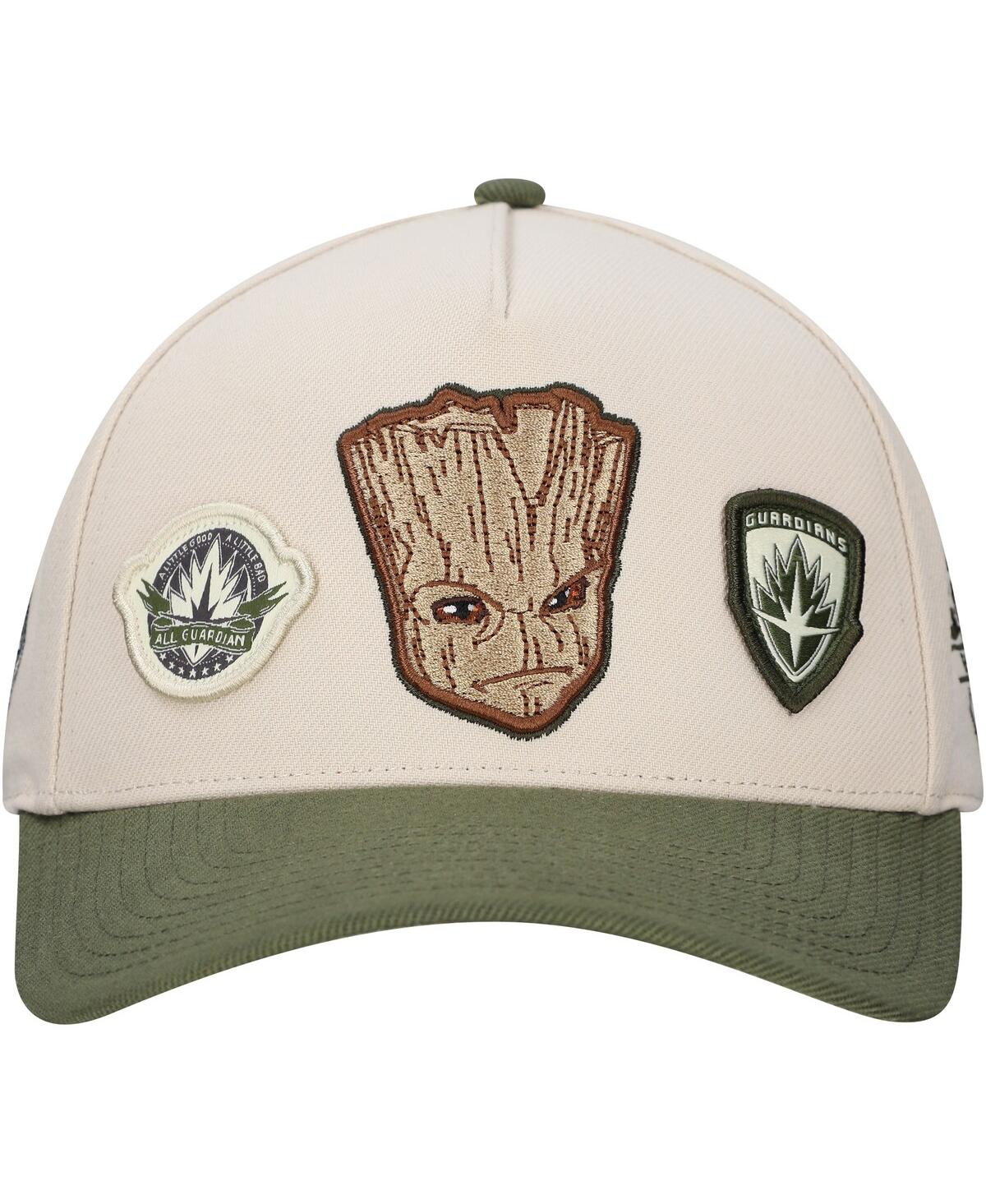 Lids Men's Cream Guardians Of The Galaxy Groot A-frame Adjustable Hat In Cream