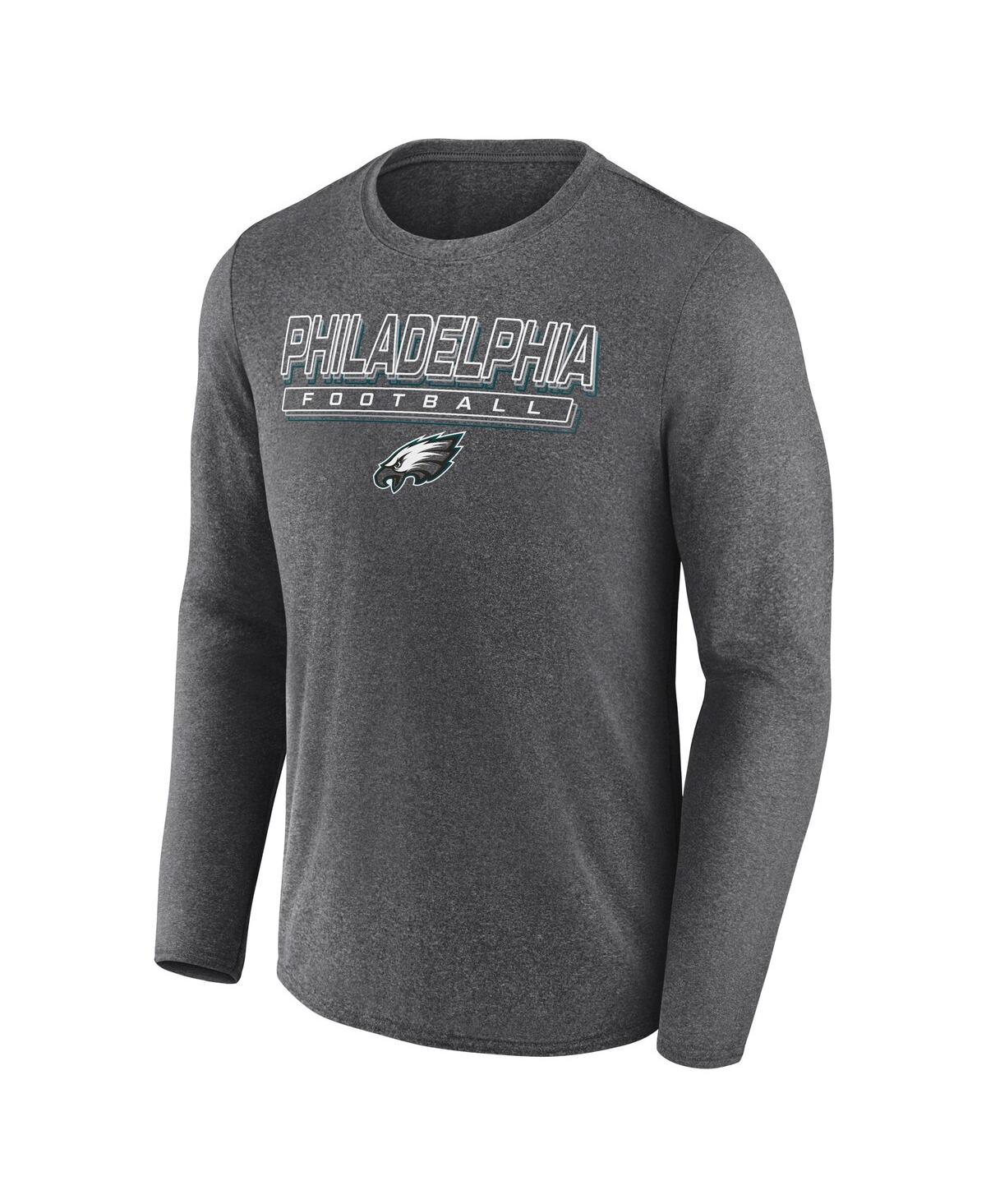 Fanatics Men's Heather Charcoal Philadelphia Eagles Fundamentals Long Sleeve T-shirt In Heather Charcoal