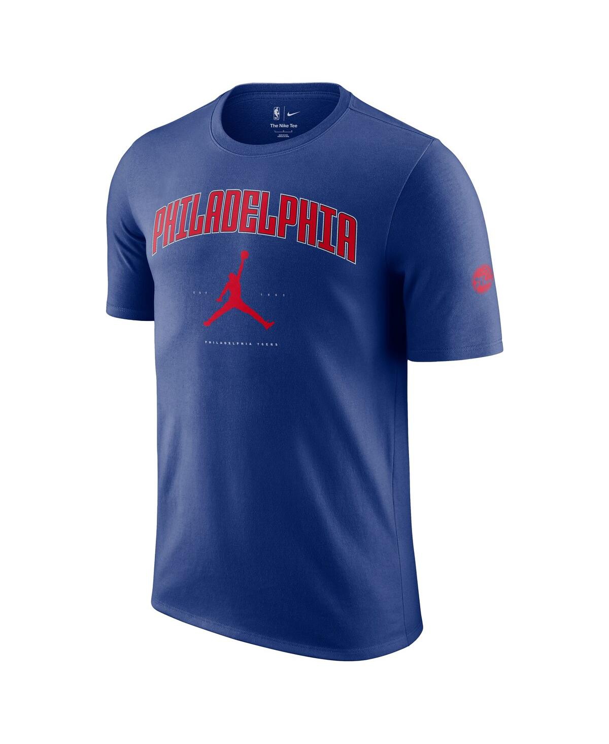 JORDAN MEN'S AND WOMEN'SÂ ROYAL PHILADELPHIA 76ERS ESSENTIAL CITIES T-SHIRT 