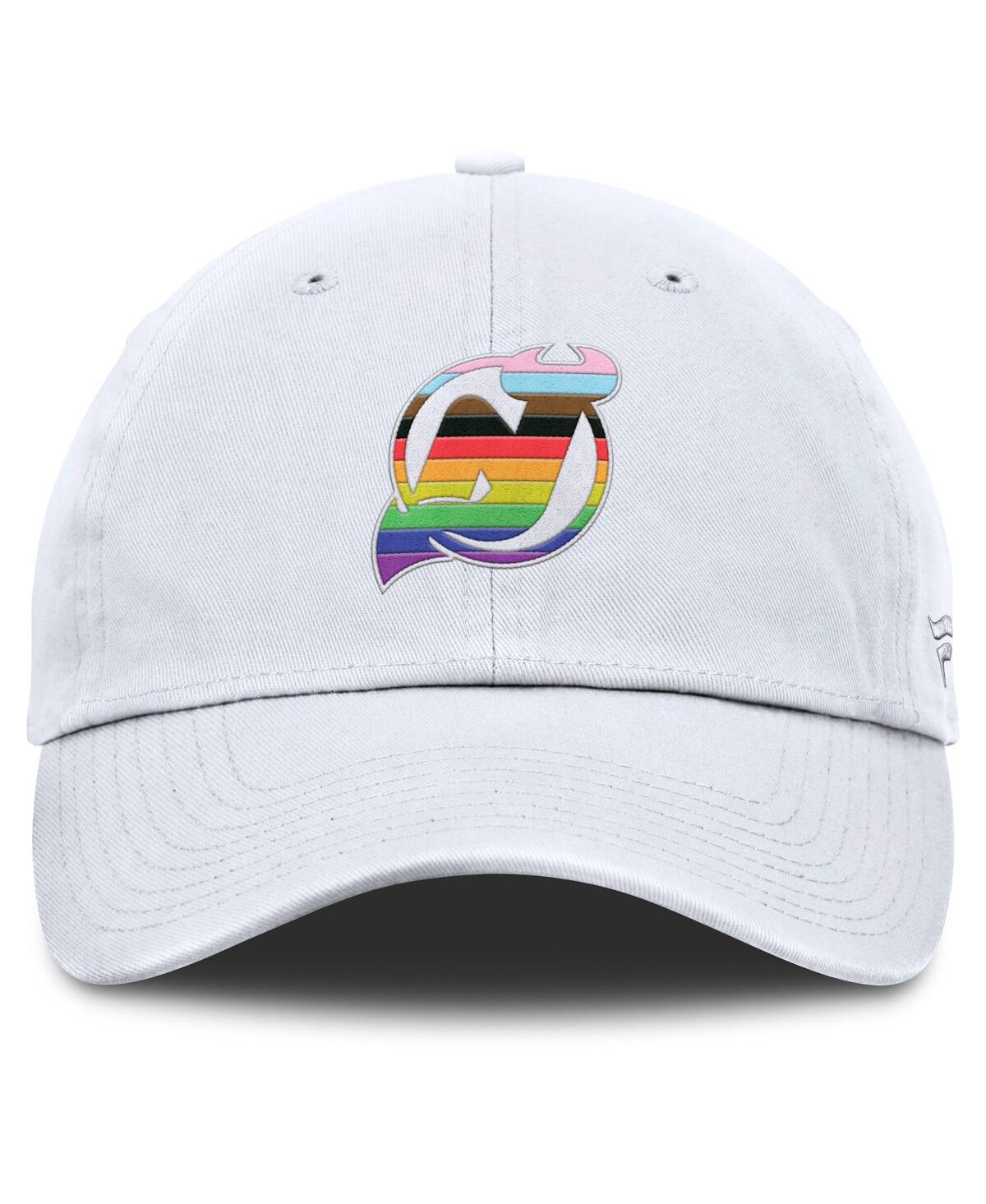 Fanatics Men's White New Jersey Devils Pride Adjustable Hat In White