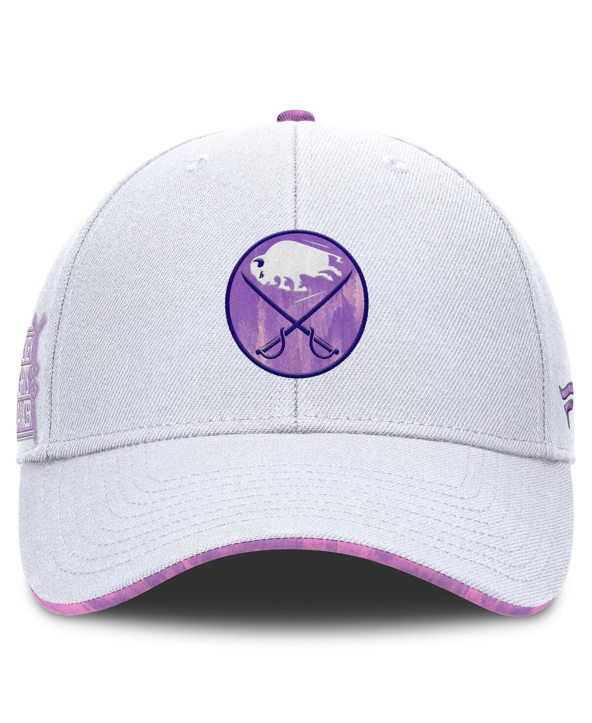 Fanatics Men's White Buffalo Sabres Authentic Pro Hockey Fights Cancer Adjustable Hat In White