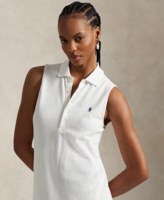 Women's Stretch-Cotton Sleeveless Polo Dress