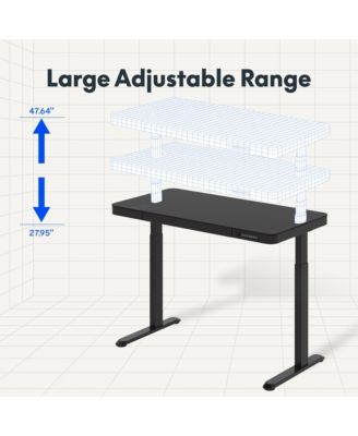 EG9B-E, Electric Height Adjustable Glass Top Standing Desk, Black