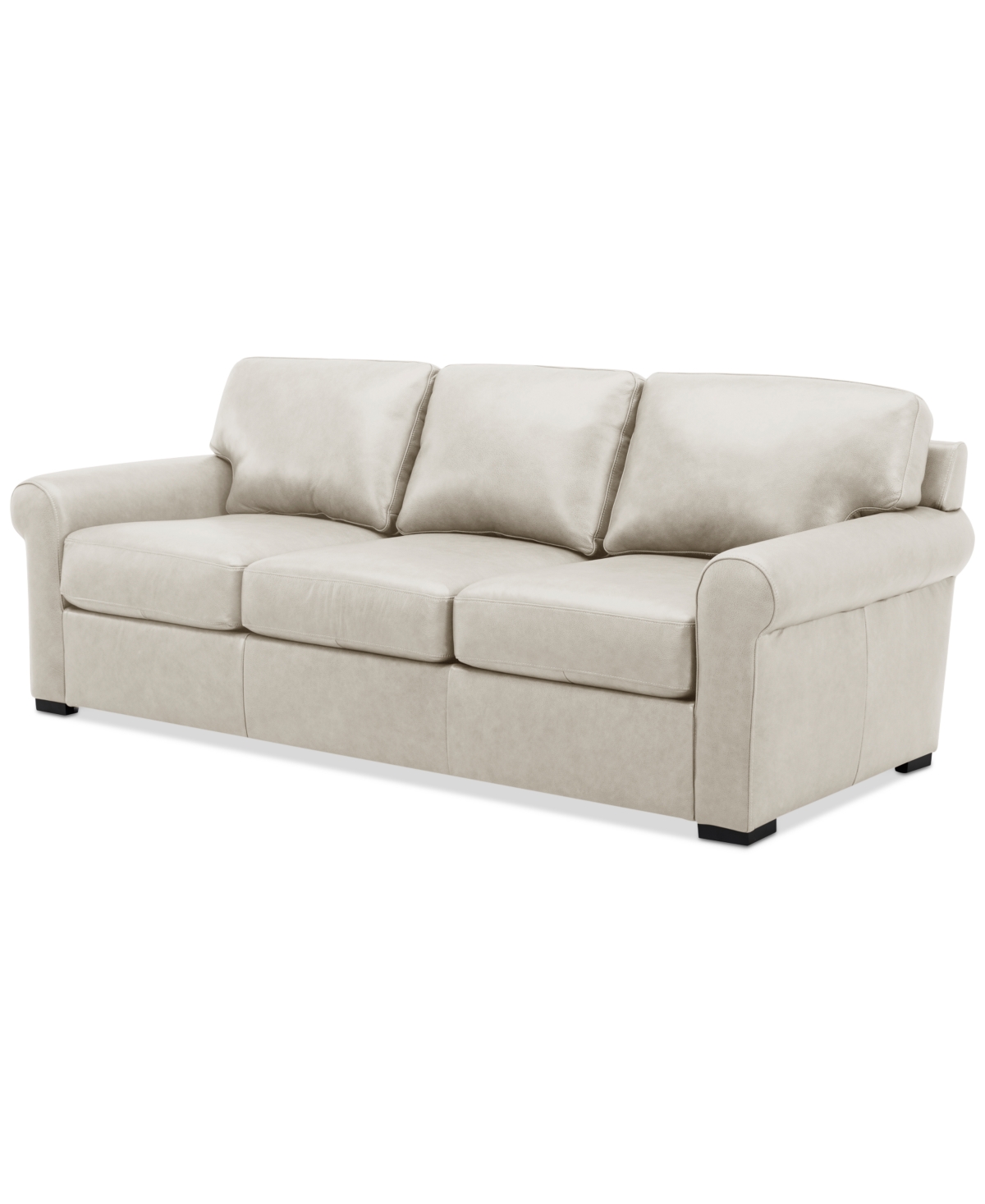 Macy's Radley 86" Leather Roll Arm Sofa, Exclusively At  In Coconut Milk