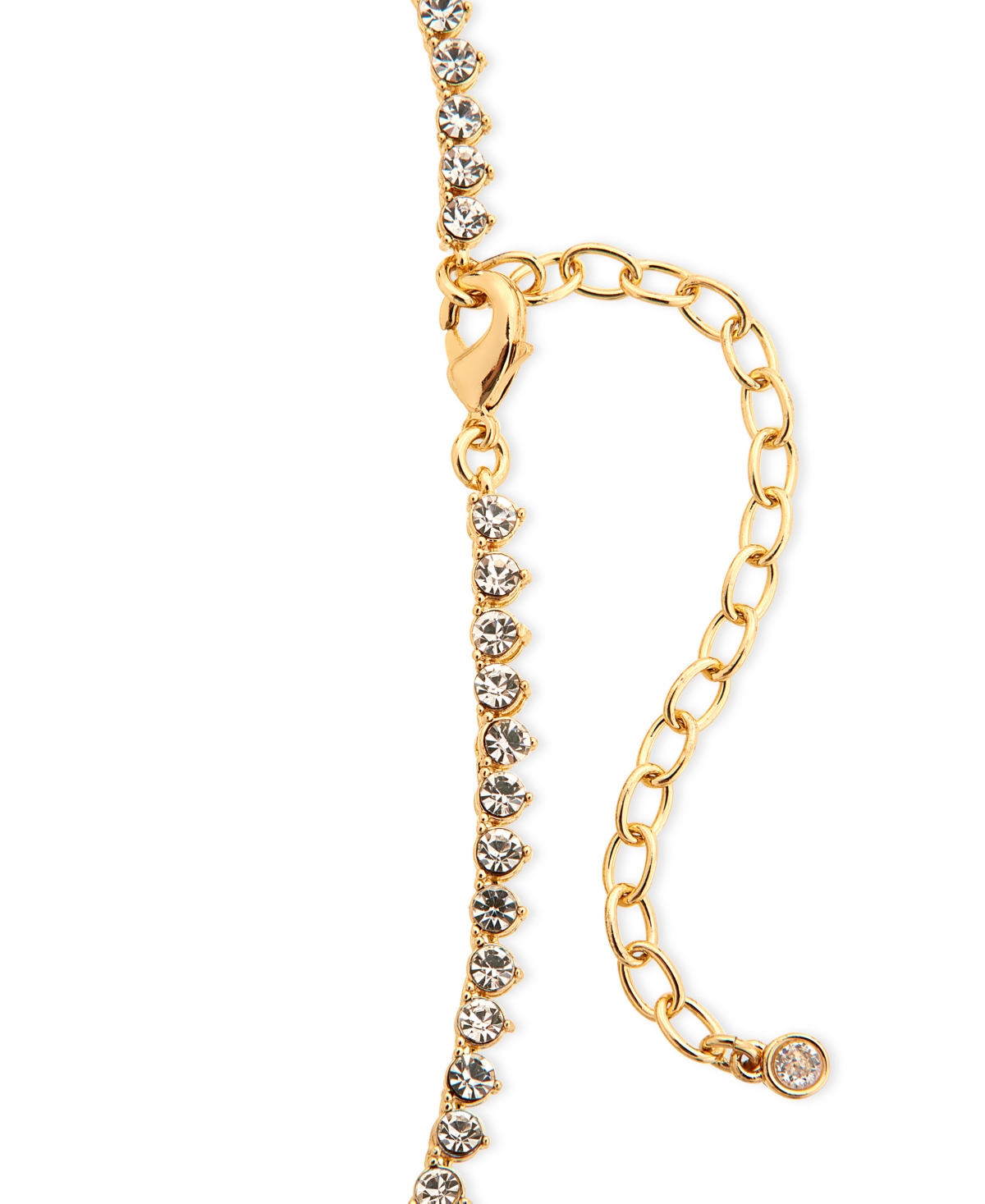 On 34th Gold-tone Graduated Crystal Collar Necklace, 15" + 3" Extender, Created For Macy's In Yellow
