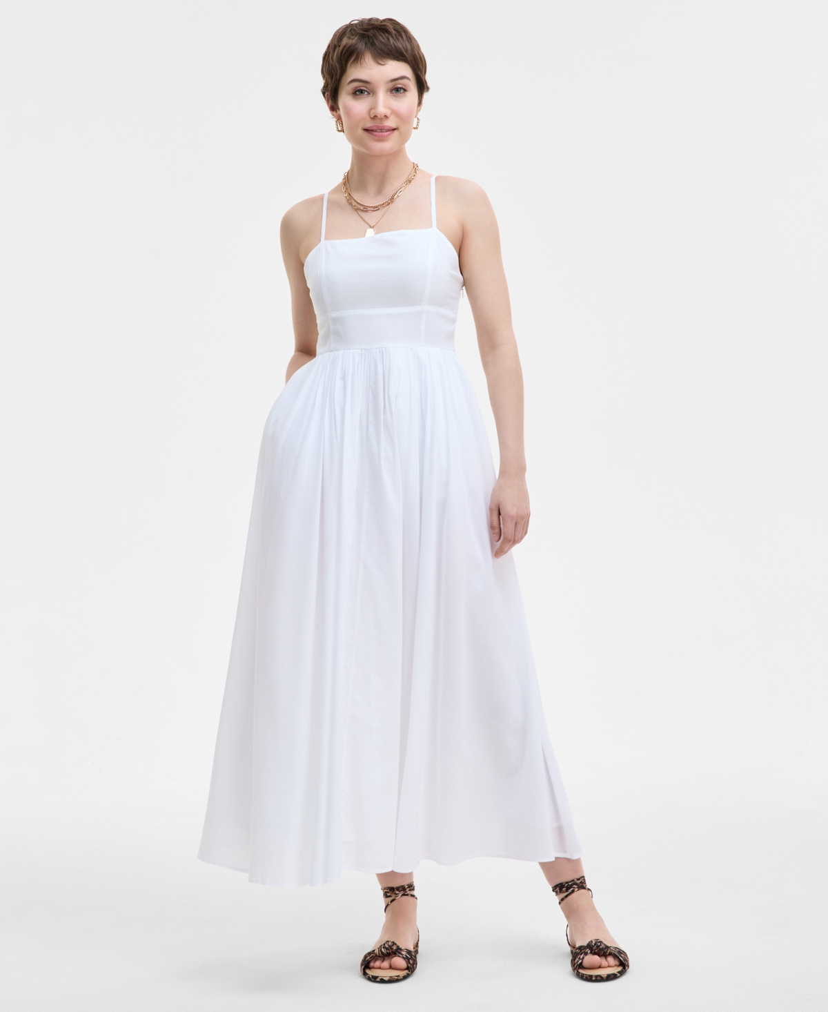 On 34th Women's Square-neck Maxi Dress, Exclusively At Macy's In Bright White