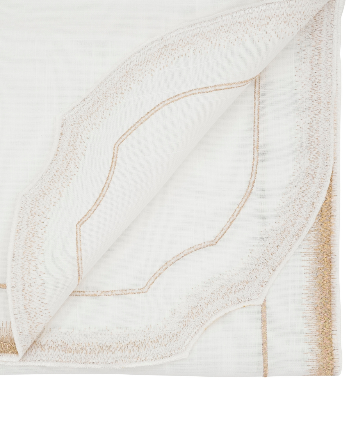 Shop Saro Lifestyle Elegant Embroidery Detail Table Runner, 16" X 70" In Gold
