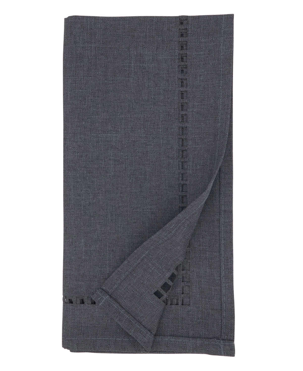 Saro Lifestyle Laser-cut Hemstitch Napkin, Set Of 4 In Black