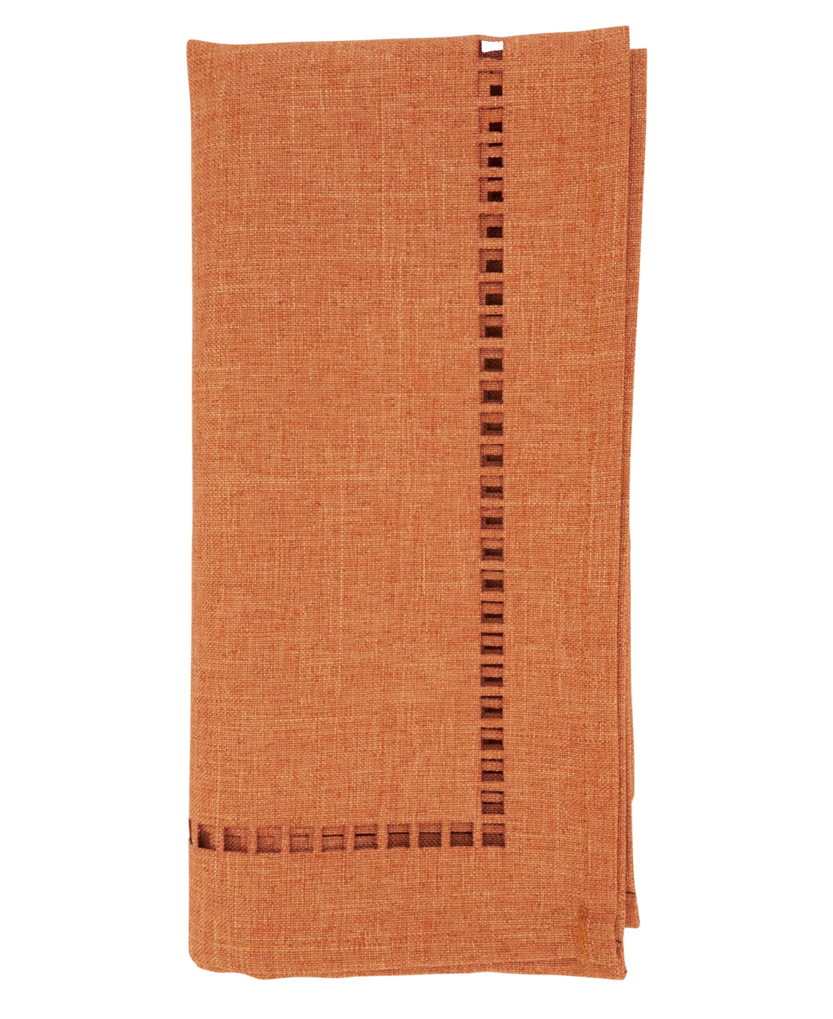 Saro Lifestyle Laser-cut Hemstitch Napkin, Set Of 4 In Rust