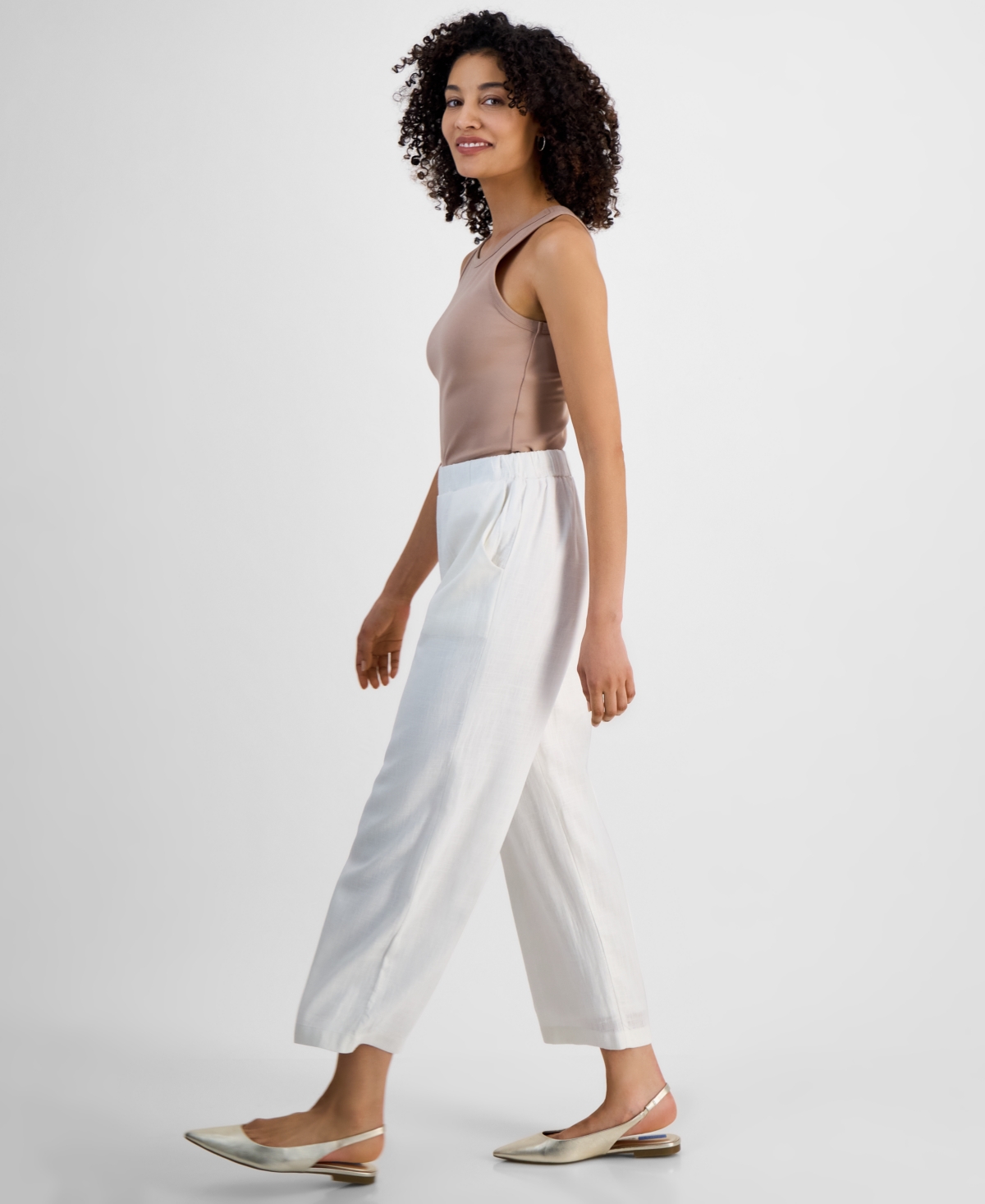 JM COLLECTION PETITE WIDE-LEG PULL-ON PANTS, EXCLUSIVELY AT MACY'S 