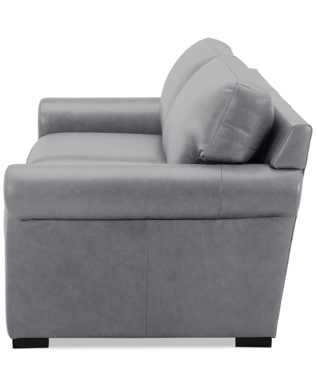 Macy's Radley 74" Leather Roll Arm Apartment Sofa, Exclusively At  In Light Grey
