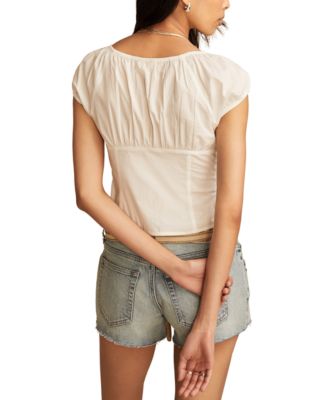Women's Cotton Short-Sleeve Corset Top