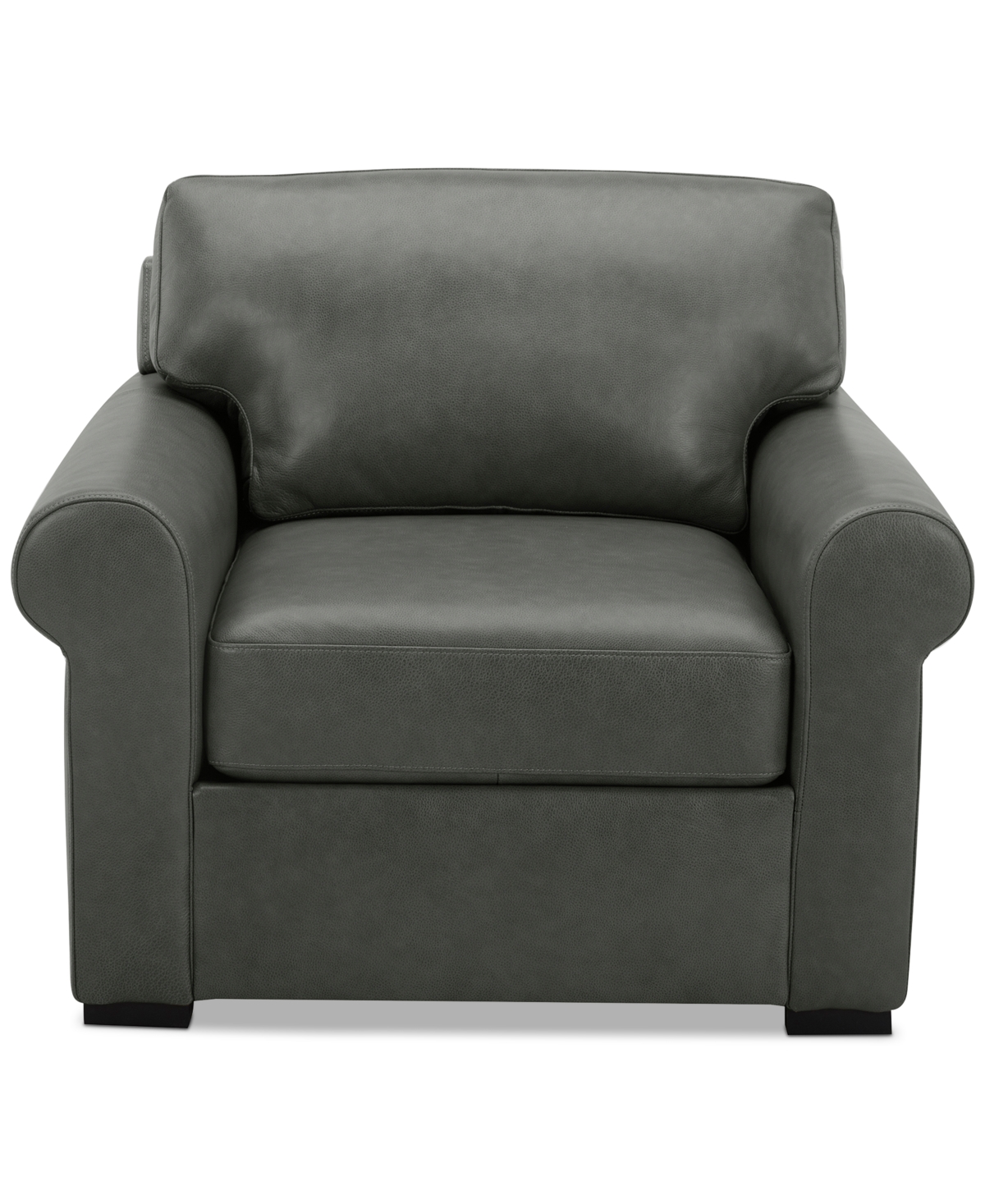 Macy's Radley 38" Leather Roll Arm Chair, Exclusively At  In Anthracite