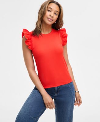 On 34th - Women's Ruffle-Sleeve Knit Top