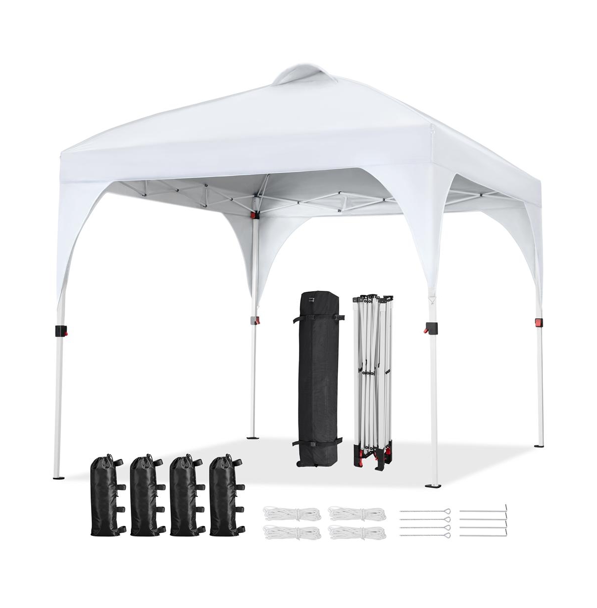 8x8 Ft Pop Up Canopy Tent - White