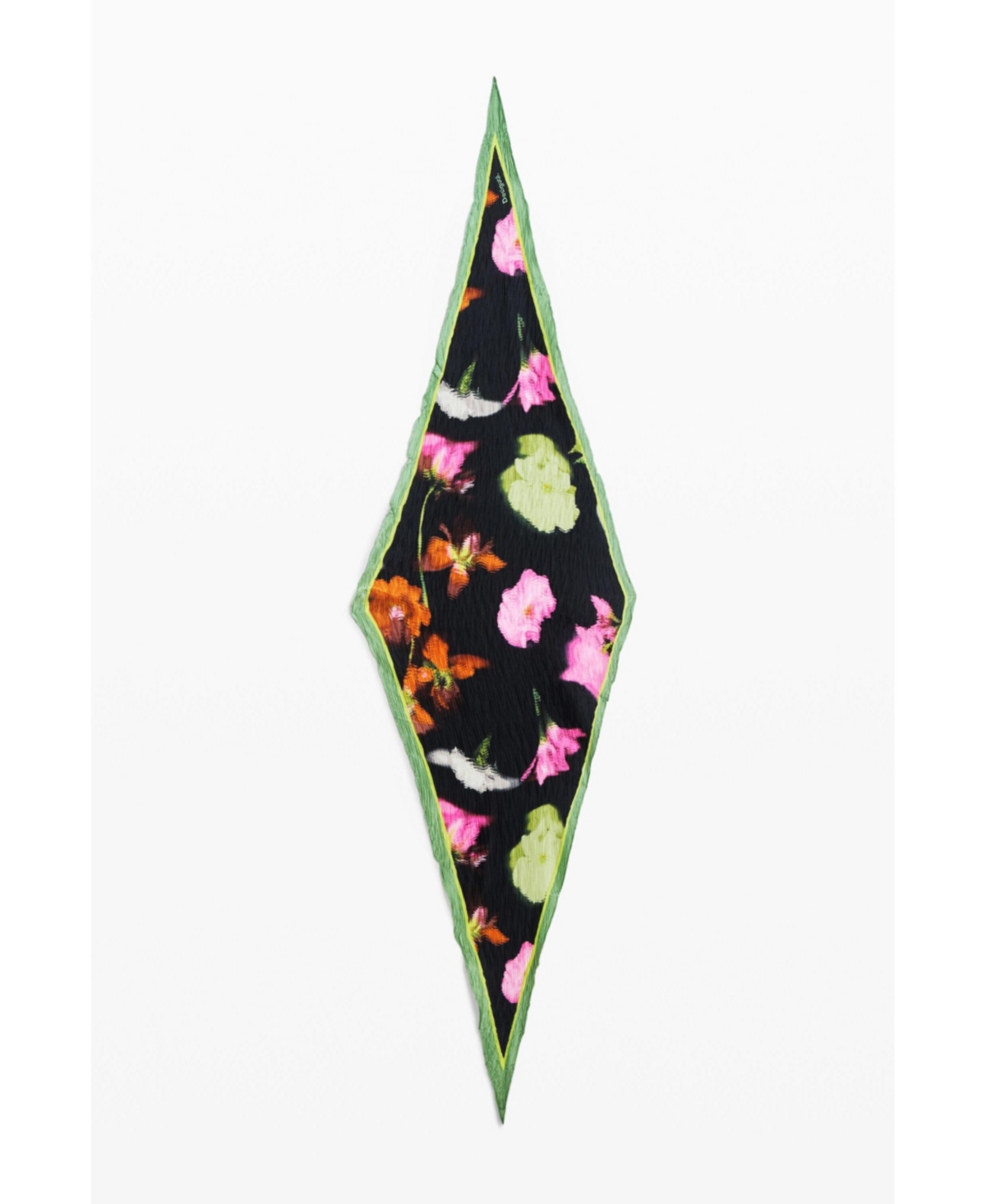 Women's Pleated floral scarf - Black