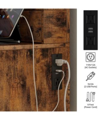 Vanity Desk Set with LED Lighted Mirror & Power Outlet, Makeup Vanity Table with 4 Drawers